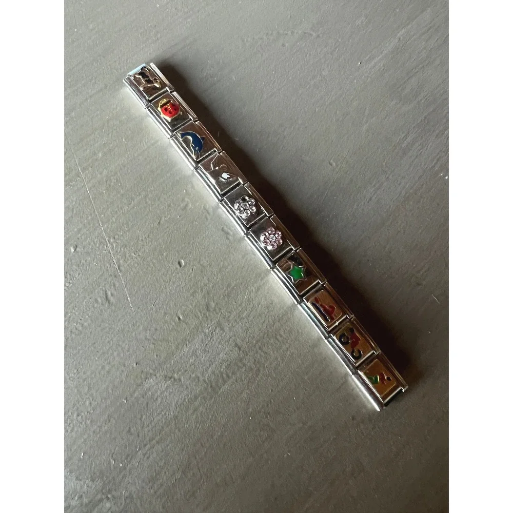 Boxing IF Composition Italian Charm Bracelet 3.5in Stainless Steel 10 Link